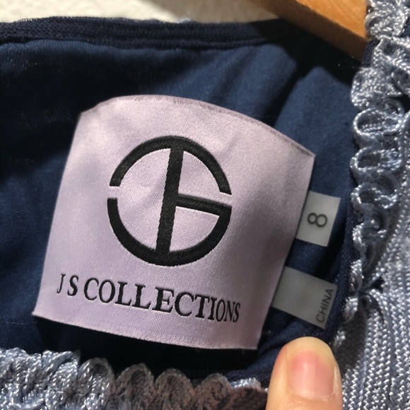 NWOT JS Collections Soutache Midi Dress Navy Sky - Picture 11 of 14